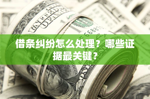 济南借条纠纷怎么处理？哪些证据最关键？