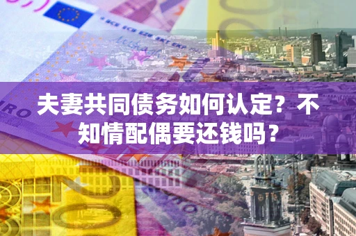 济南夫妻共同债务如何认定？不知情配偶要还钱吗？