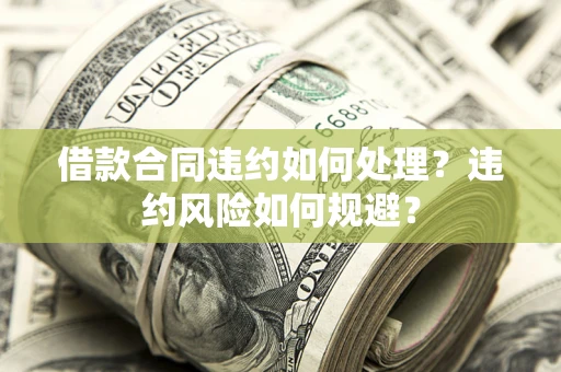 济南借款合同违约如何处理？违约风险如何规避？